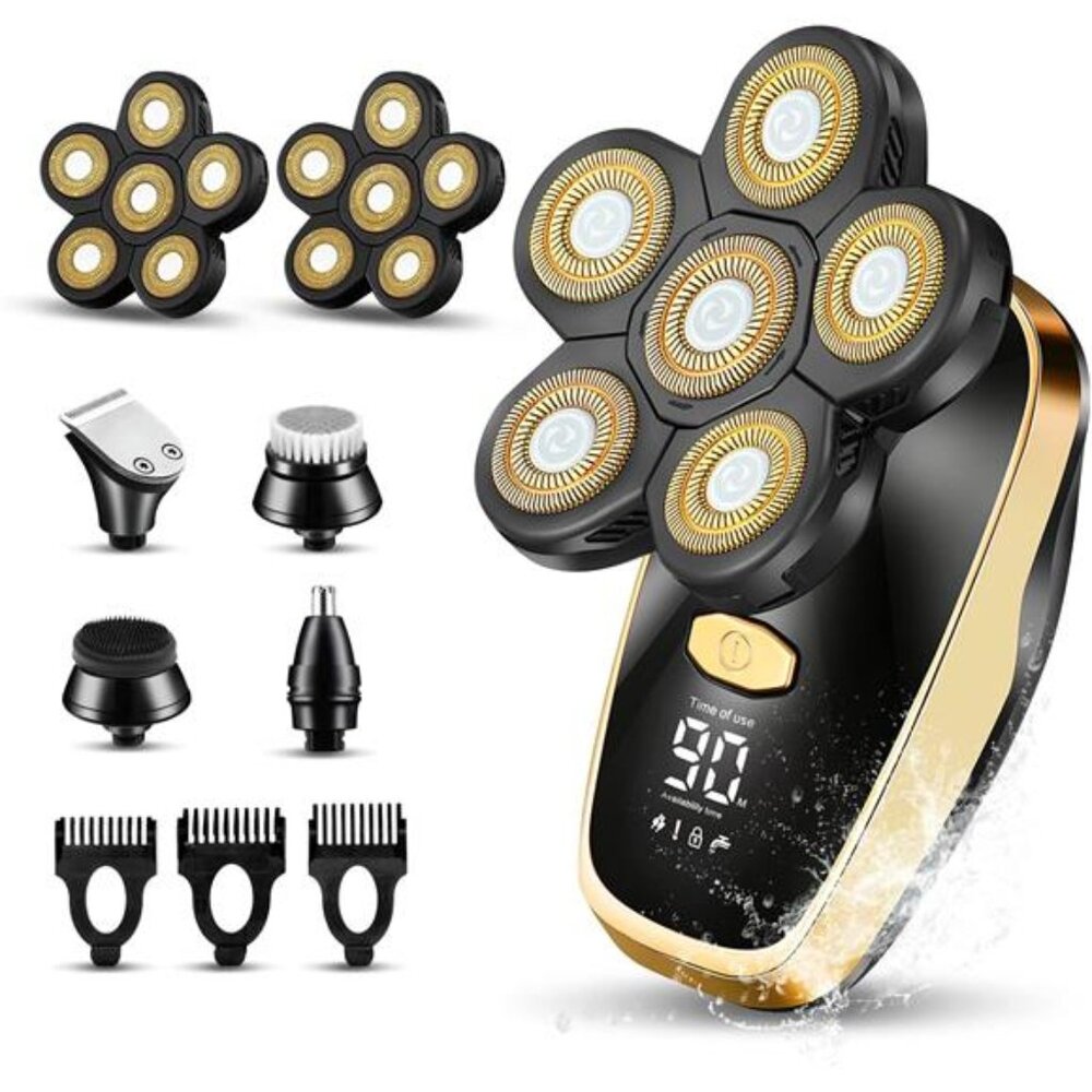 Head Shaver for Bald Men-Rotary Electric Razor Cordless Waterproof Multifunction